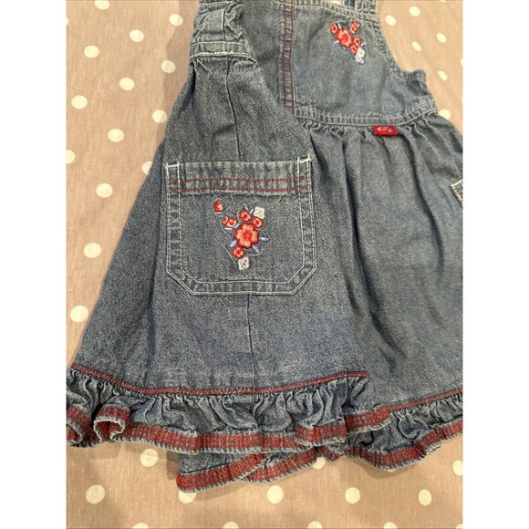 Gymboree Vintage 6-12 Months Country Picnic Denim Dress Ruffles 2000 Y2K Baby - Picture 3 of 6